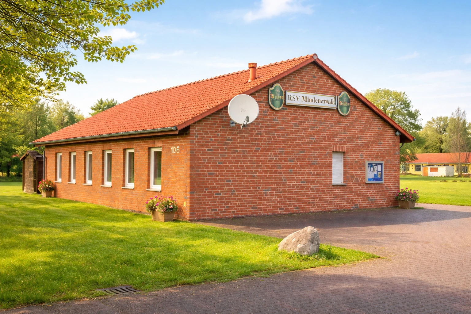 Außenansicht des Vereinsheims des RSV Mindenerwald